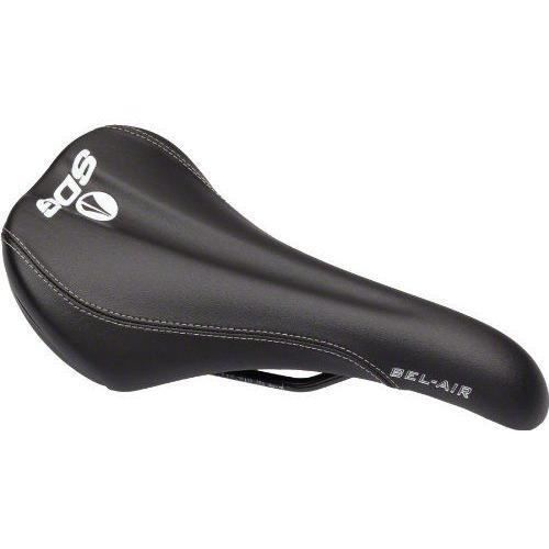 Selle SDG Bel-Air RL Noir - Vélo Route/All Mountain/Downhill - Inserts Kevlar - Rails Acier - 273mm x 140mm