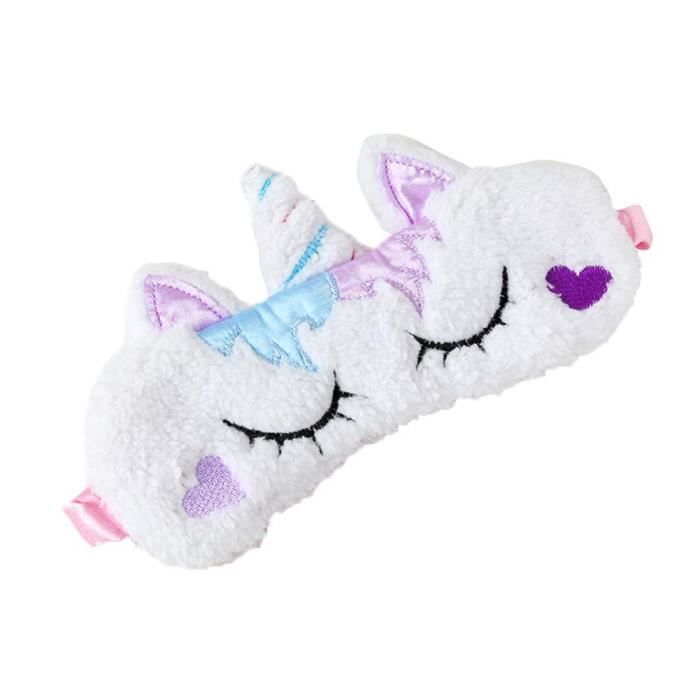 Masque Sommeil Licorne Peluche - Masque Yeux Voyage Anti-lumière