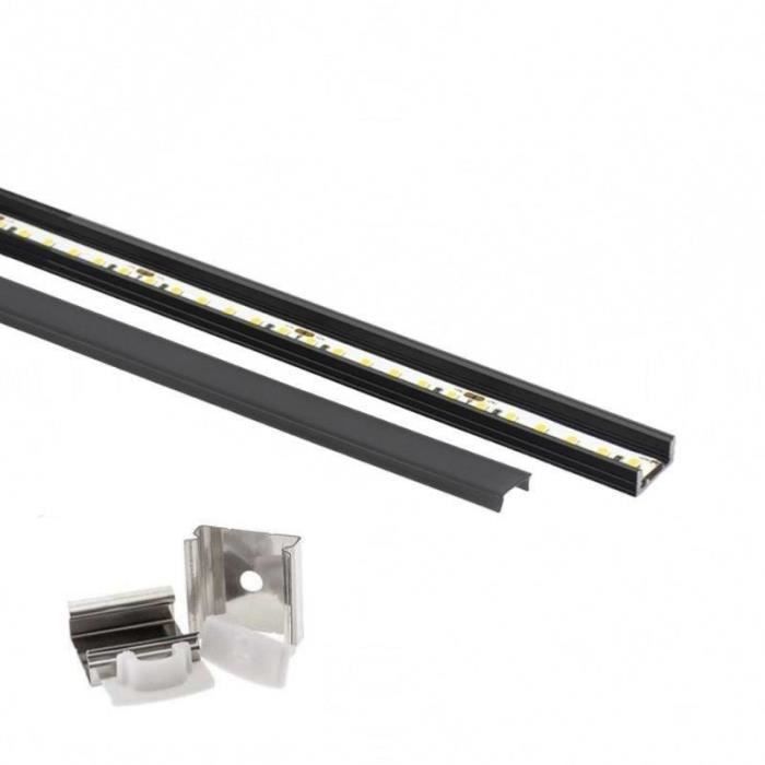 Profilé Aluminium pour Ruban LED - SILUMEN - Cache Opaque Noir ...