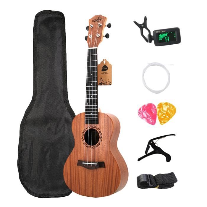 Gaetooely Concert UkuléLé Kits 23 Pouces Palissandre 4 Cordes Hawaiian Guitare avec Sac Tuner Capo Strap Stings Picks Instruments De Musique pour Les DéButants 