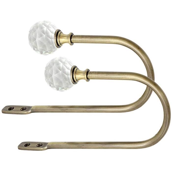 bronze 1 paire de crochets de rideaux d/écorations murales faciles /à installer en forme de U durable avec feuilles de style europ/éen support en m/étal pratique pour la maison et la mode Taille unique
