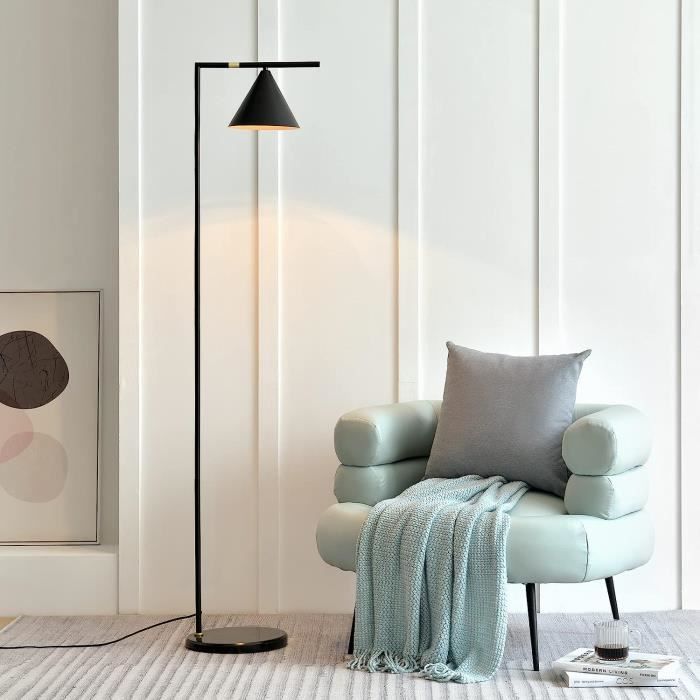 Lampe à arc Gris socle en marbre abat-jour réglable 150-175 cm interrupteur  pied E27 salon lampe à arc lampe sur pied - Cdiscount Maison