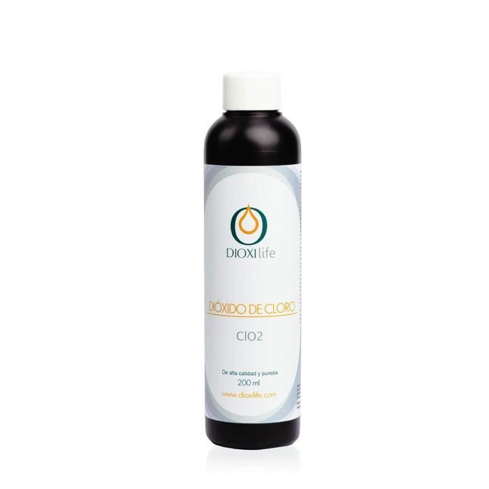 Dioxilife Solution de dioxyde de chlore 0,3 (200 ml) Bouteille HDPE spéciale Fabriquée en