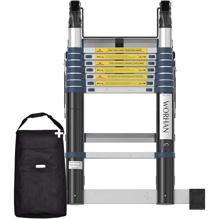 Échelle Télescopique Escabeau Premium 5m Avec Stabilisateur Antiderapante 98188057