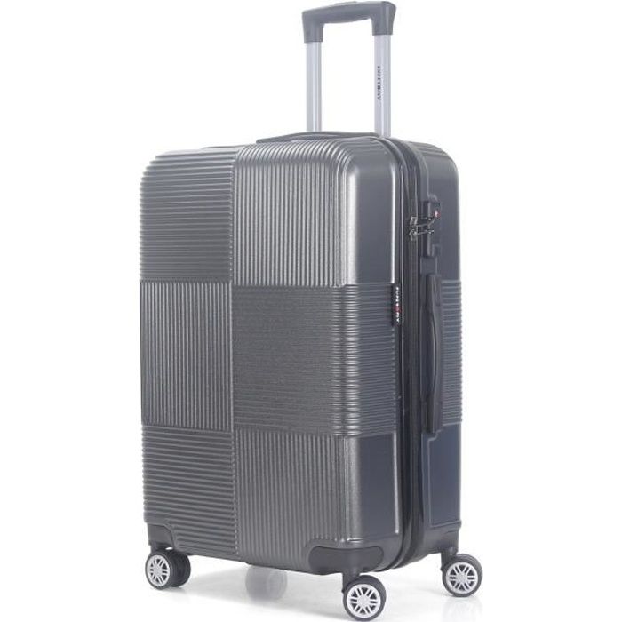 Valise moyenne 4 roues double 65cm Polycarbonate Rigide - Atlas - SuperFly (Anthracite)