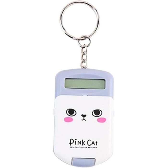 Mini Calculatrice Portable En Forme De Chat – Porte-clés Pratique Pour Enfants Et étudiants