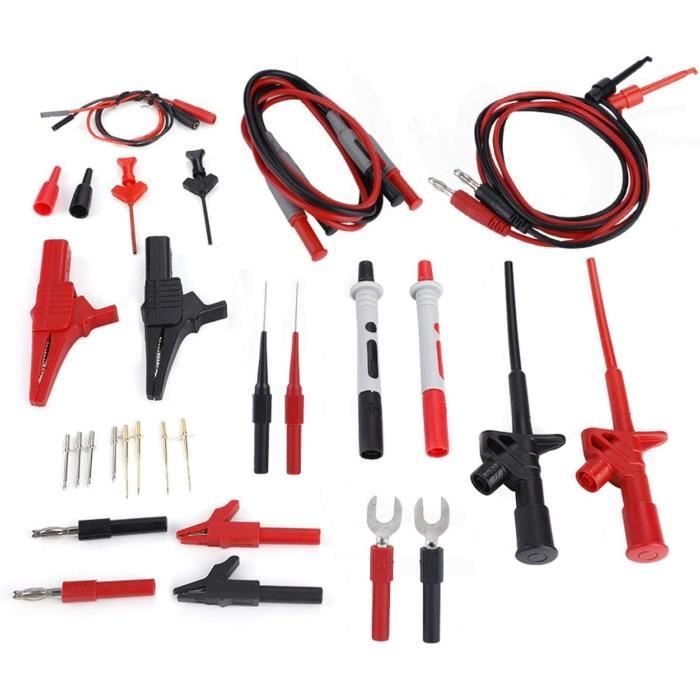 Câbles De Test Pour Multimètre - Kit Avec Connecteurs Banane, Pointes De Test, Sécurité 1000V