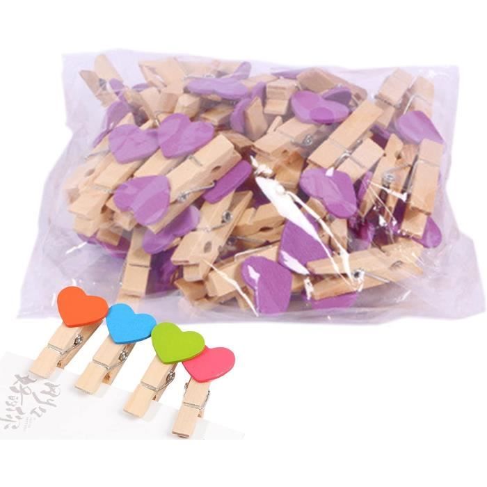 Pince à linge,Mini pinces à papier en bois, 100 pièces, épingles à linge, Clips de câble Photo