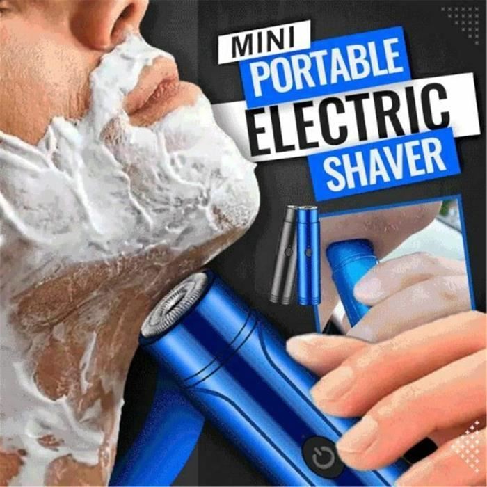 Mini Rasoir Électrique Rechargeable USB - Noir - Poche Visage Homme - Neuf