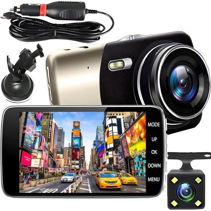 Dashcam Voiture 4 Canaux 360° - Avant 2K, Arrière 1080P, Caméras Latérales - Vision Nuit, G-Sensor, Parking 24/7 - Inclus Carte SD 64Go