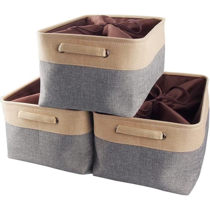 Panier De Rangement Métal Gris Mesh Avec Poignées En Bois – Home Decor – Pliable