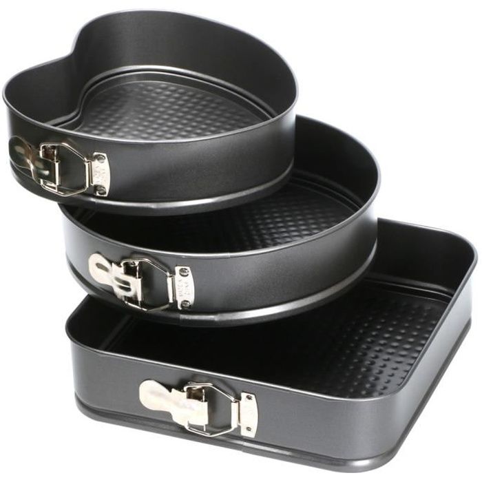 Set de 3 moules à gateaux bordure haute - Accessoires Cuisine Pas Cher