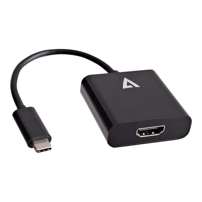 V7 Adaptateur HDMI Femelle Audio/Vidéo numérique to Type C Mâle USB - Noir