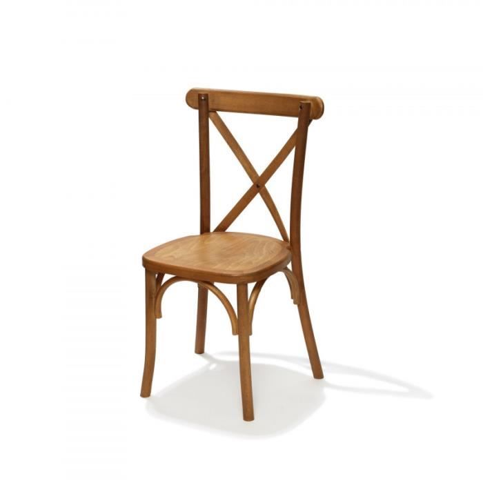 chaise bistrot crossback en bois massif empilable - matériel chr pro - marron clairbois d'hêtre 47 marron clair