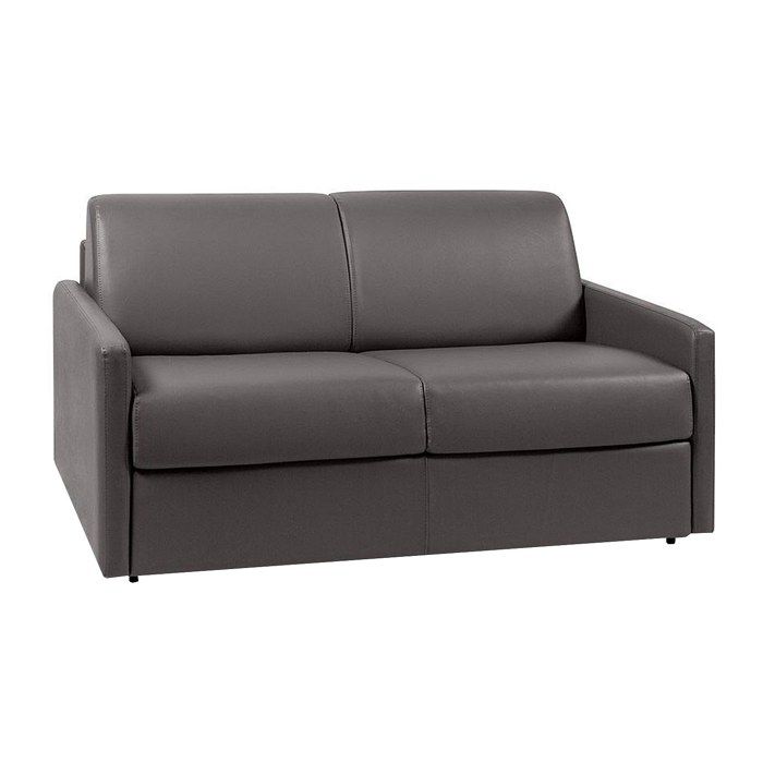 Canapé 2 places convertible express en simili CALIFE - Gris - Couchage 120 cm