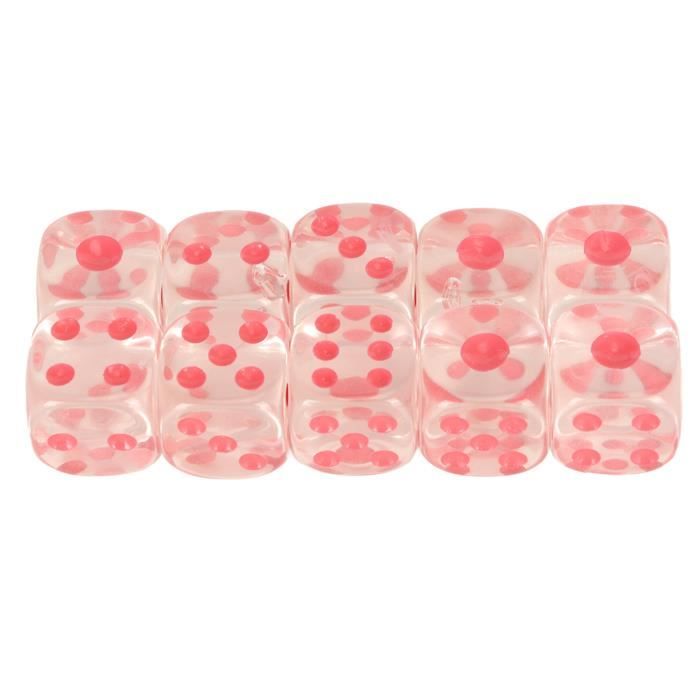 Lot de 10 dés Acryliques 6 Côtés, Coins Arrondis 16mm/0.63 Pouces dés de Jeu D6 Translucides Colorés pour Fête à Thème Jeux de Société Amusants, Orange