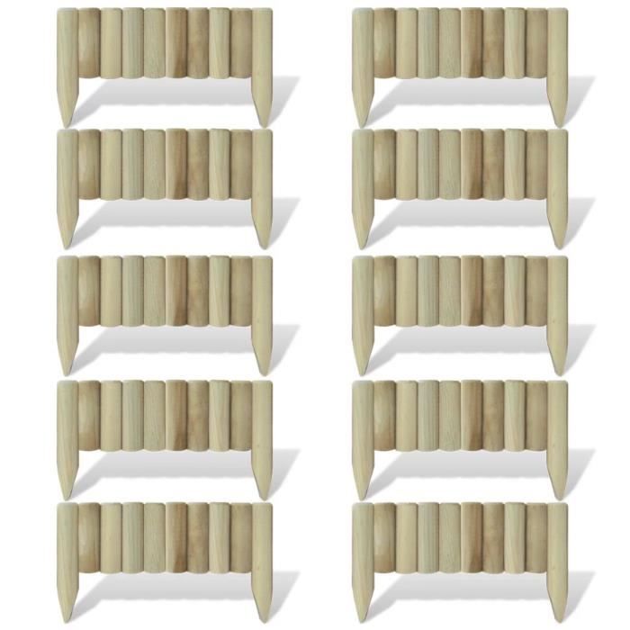 10 bordures de jardin en bois a planter 60 cm brun cdiscount jardin