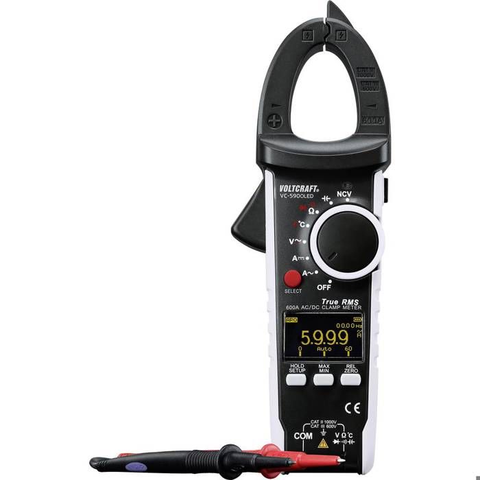 Pince ampèremétrique - VOLTCRAFT - VC590 - Affichage OLED - Mesure jusqu'à 600 A - CAT III 600 V