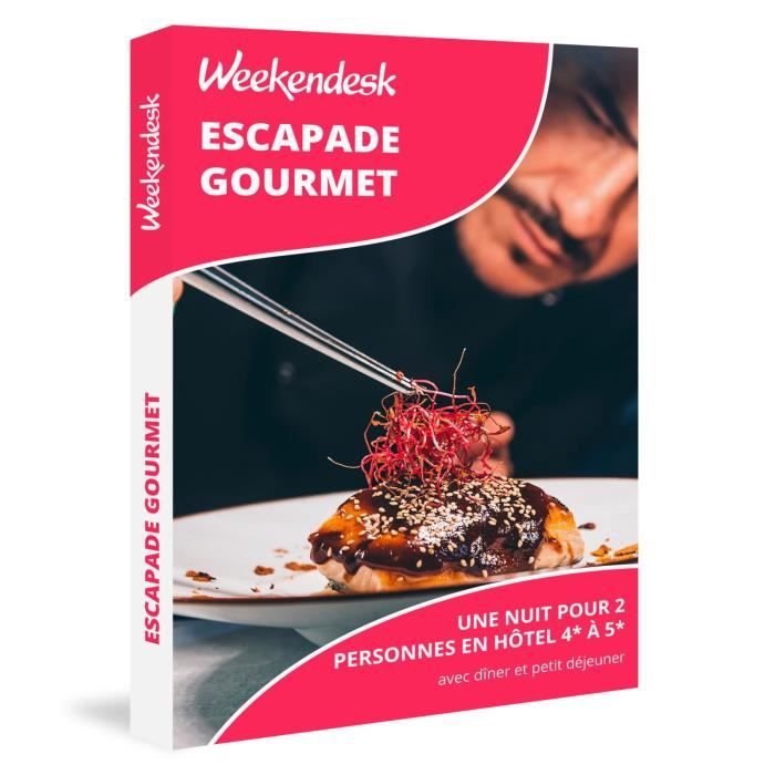 Weekendesk - Coffret cadeau - Escapade gourmet - 1 nuit pour 2 personnes en hôtel 4* à 5* avec petit-déjeuner et dîner.