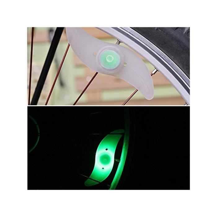 4 couleurs Ampoule LED Feux Clignotant sur Roue de Vélos (Rouge + Bleu + Vert + Multicolore