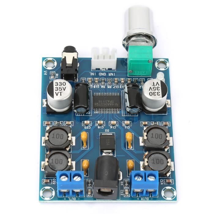 Ampli Audio Stéréo 2x10W Mini – Module Ampli Classe D PAM8610 Pour Haut-Parleurs, Alim 12V, Entrée Jack 3.5mm
