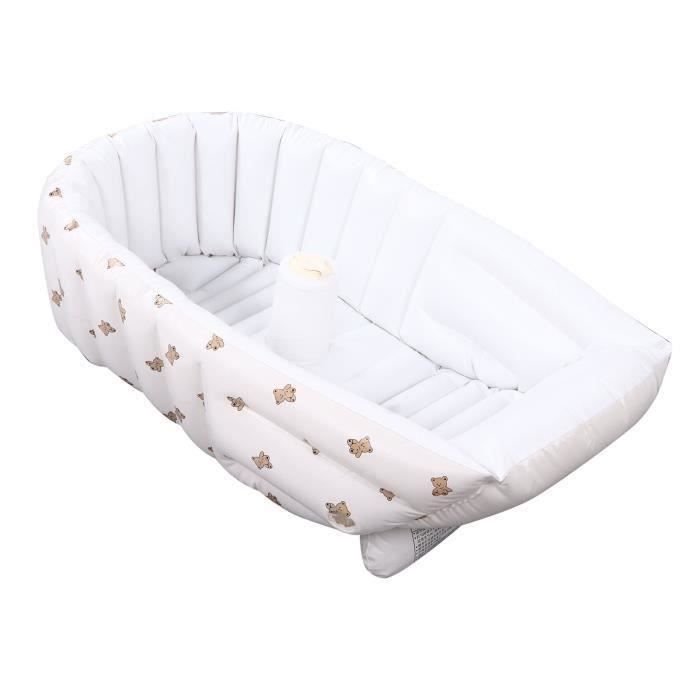 Baignoire Bébé Gonflable Pliable - 75x45x25 Cm, Avec Bouchon De Vidange, Pour Bain Et Voyage - 3