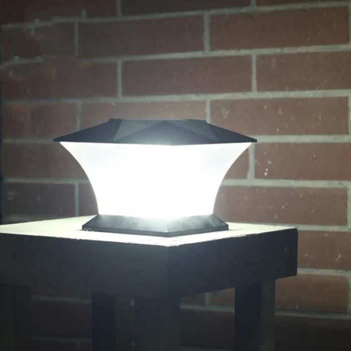NH03116-LED Solaire Lampe Pilier Jardin Colonne Exterieur lumière blanche