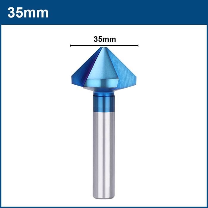 Foret à Chanfreiner 90° 3 Cannelures - Pour Bois, Métal, PVC, Diamètre 10,4 Mm, Acier Rapide, Chanfrein Rapide