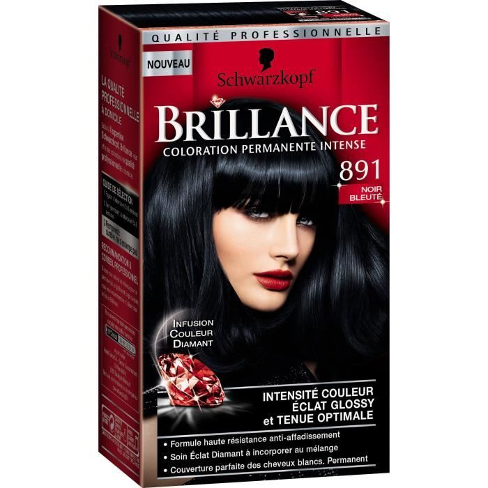 SCHWARZKOPF Coloration Permanente Brillance Éclat de Nuit - Noir Bleuté 891