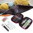 GOTOTOP kit de crochet 100 pièces/ensemble outil de tricot de chandail 22 ensemble de crochet en métal kit d'outils de couture-1