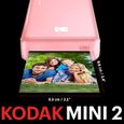 KODAK Pack Imprimante Photo Printer PM220 et 2 cartouches MSC50 - Photos 5.4 * 8.6 cm, WIFI, Compatible avec iOS et Android - Rose-1