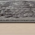 Tapis De Salon À Poils Ras Aspect 3D Ornements Bordure Motif Oriental En Gris  [120x170 cm]-1