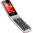 SPC Opal - Téléphone mobile à clapet, grand écran, grandes lettres et touches, volume extra fort, configuration à distance, rouge-1