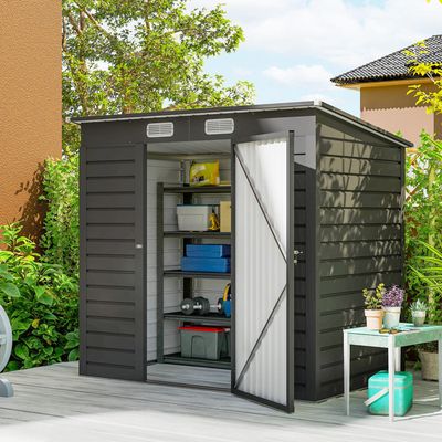 Outsunny Abri De Jardin En Acier Galvanisé XXL 5,4 M² Avec Kit De