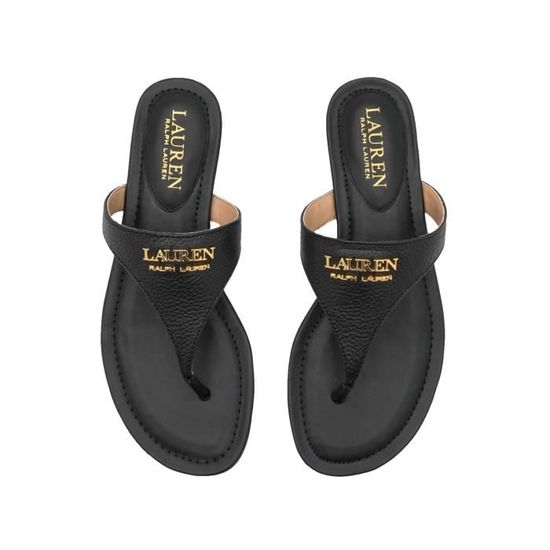 Ralph Lauren Sandales femme Ralph Lauren en cuir noir Ellah