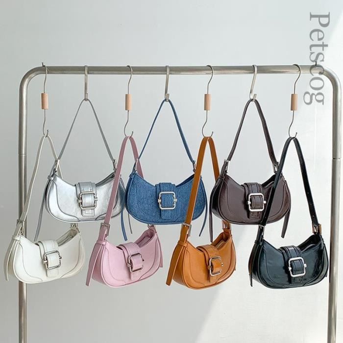Rose clair Sacs main vintage en cuir demi lune pour femmes sac bandouli re moraillon initi sacs so