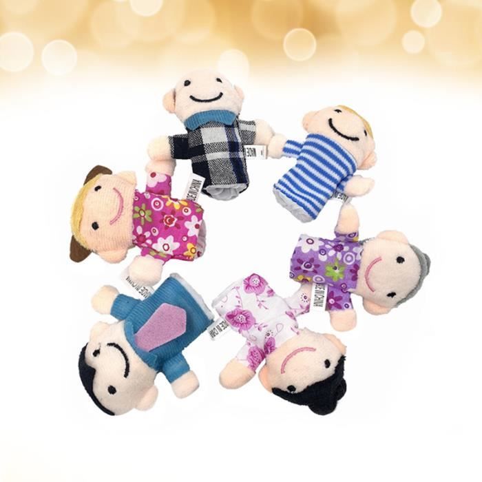 6 pièces marionnettes à doigt en tissu membres de la famille Mini poupées à  marionnette à main pour enfants THEATER - PUPPET - Cdiscount Jeux - Jouets