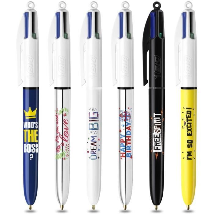 Lot de 3 stylos-billes - 4 Couleurs Messages - Time to Work - Pointe  moyenne 1,00 mm - BIC - Stylos Bille - Stylos