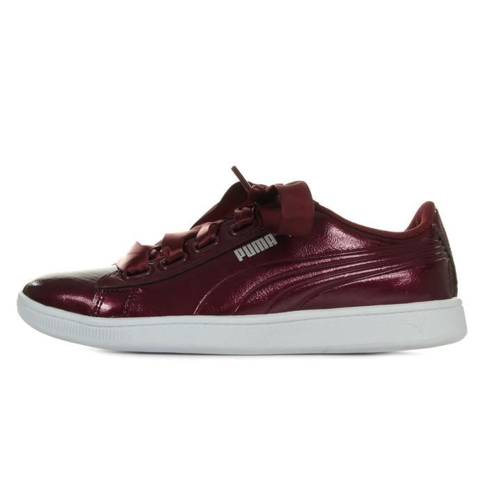 Baskets Puma Vikky Ribbon Patent Bordeaux Cdiscount Chaussures