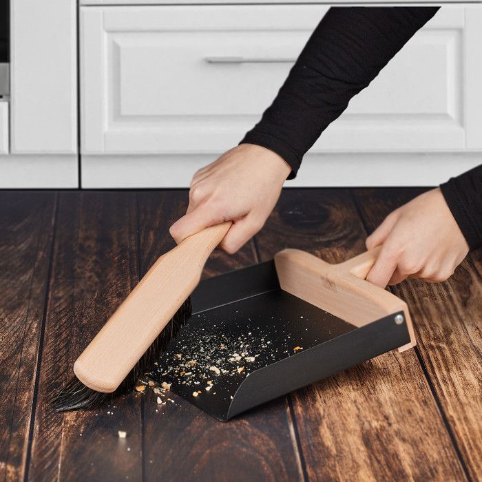 Ensemble De Pelle à Poussière Et Brosse En Métal Avec Manche En, Pelle Balayette