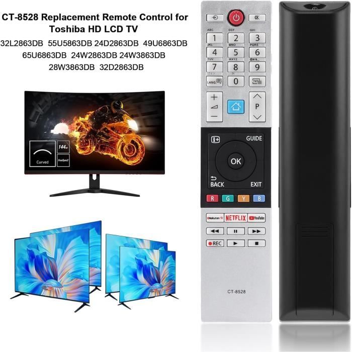 VINABTY CT-8053 CT8053 Sostituire il telecomando per Toshiba ULTRA HD 4K TV 65U6663 32L3763DA 43L3733DG 43U6763DA 49L3763DG 49U5766DA 49V6763DA 55V6763DA 65U6763DA 65U6763DA 75U6763DG 49U6763DG