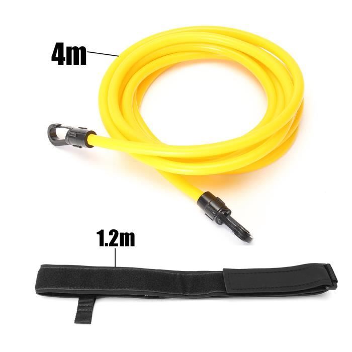 QKFON Ceinture D'entraînement De Natation élastique – Corde En Latex 4 M, Ceinture Nylon Ajustable 55–105 Cm – Pour Adultes Et Enfants – Résistance Progressive