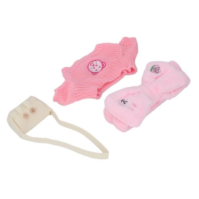 Lot 3 Vêtements Poupée 17 Cm – Combinaison, Chapeau, Pendentif – Accessoires DIY Cadeau Noël