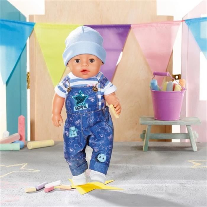 Salopette en jeans Baby Born Deluxe 43 cm ZAPF CREATION Fille A partir de 3 ans Bleu