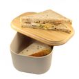 2 Boîtes d déjeuner de style japonais avec couvercle en bois, tendance et design, Boîte Bento, sans BPA, écologique, voyage, travail-2