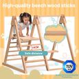MODERNLUXE Aire de jeux d'intérieur multifonction avec portique d'escalade, toboggan et balançoire jouets en bois pour enfants-2
