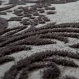Tapis De Salon À Poils Ras Aspect 3D Ornements Bordure Motif Oriental En Gris  [120x170 cm]-2