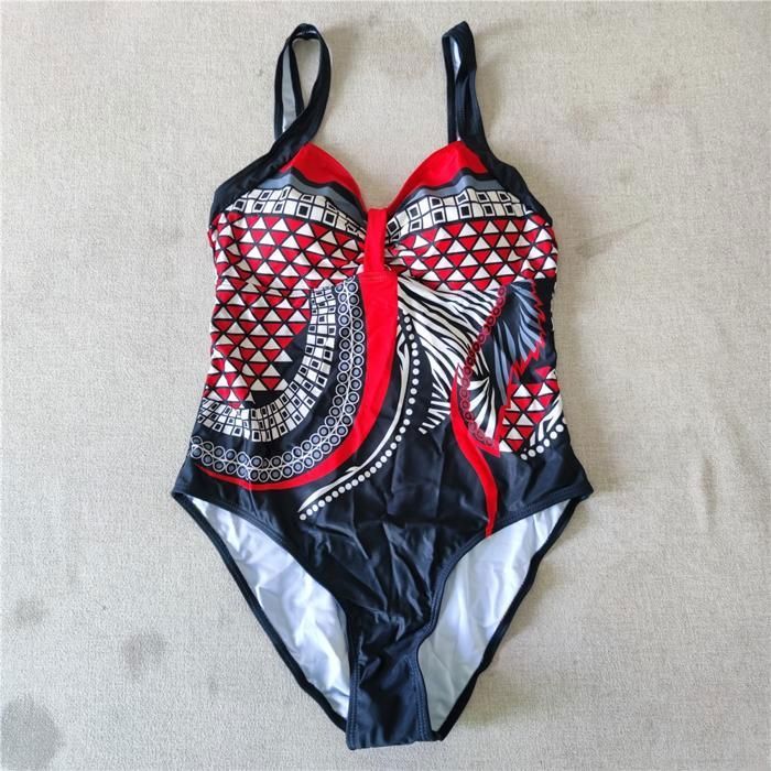 Maillot De Bain Une Pièce Femme SNUOEN - Motif Coloré Abdomen, Élégant Et Confortable Pour Plage
