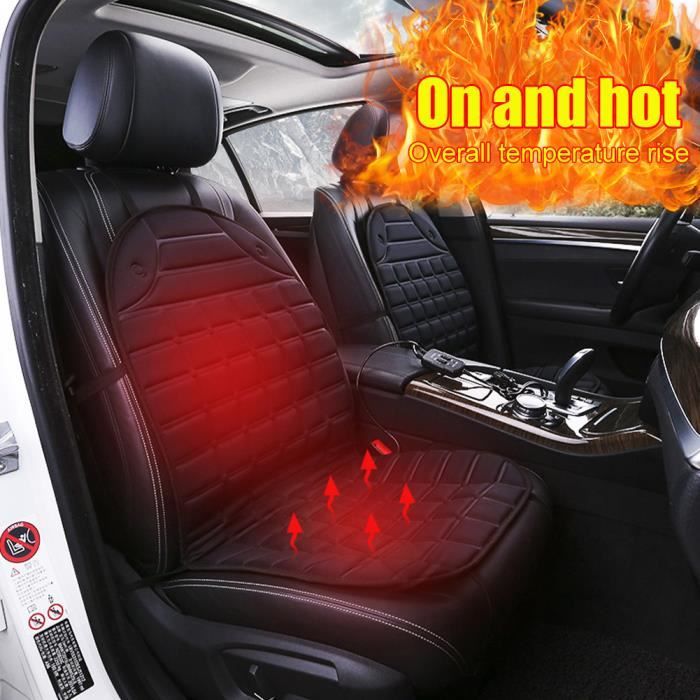 Coussin chauffant pour siège de voiture 12V, couverture de coussin de siège  de voiture à chauffage rapide et électrique,1 PCS GRIS