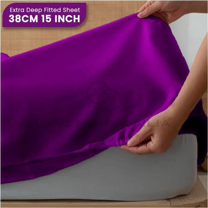 Shenaaya Drap-housse – Poche Très Profonde De 40 Cm Avec élastique Tout Autour – Microfibre
